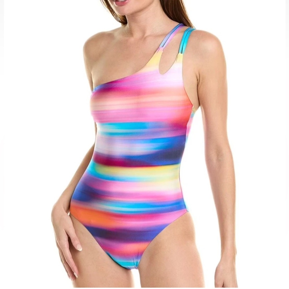 La Blanca sunset shores strappy one shoulder one piece swimsuit 12